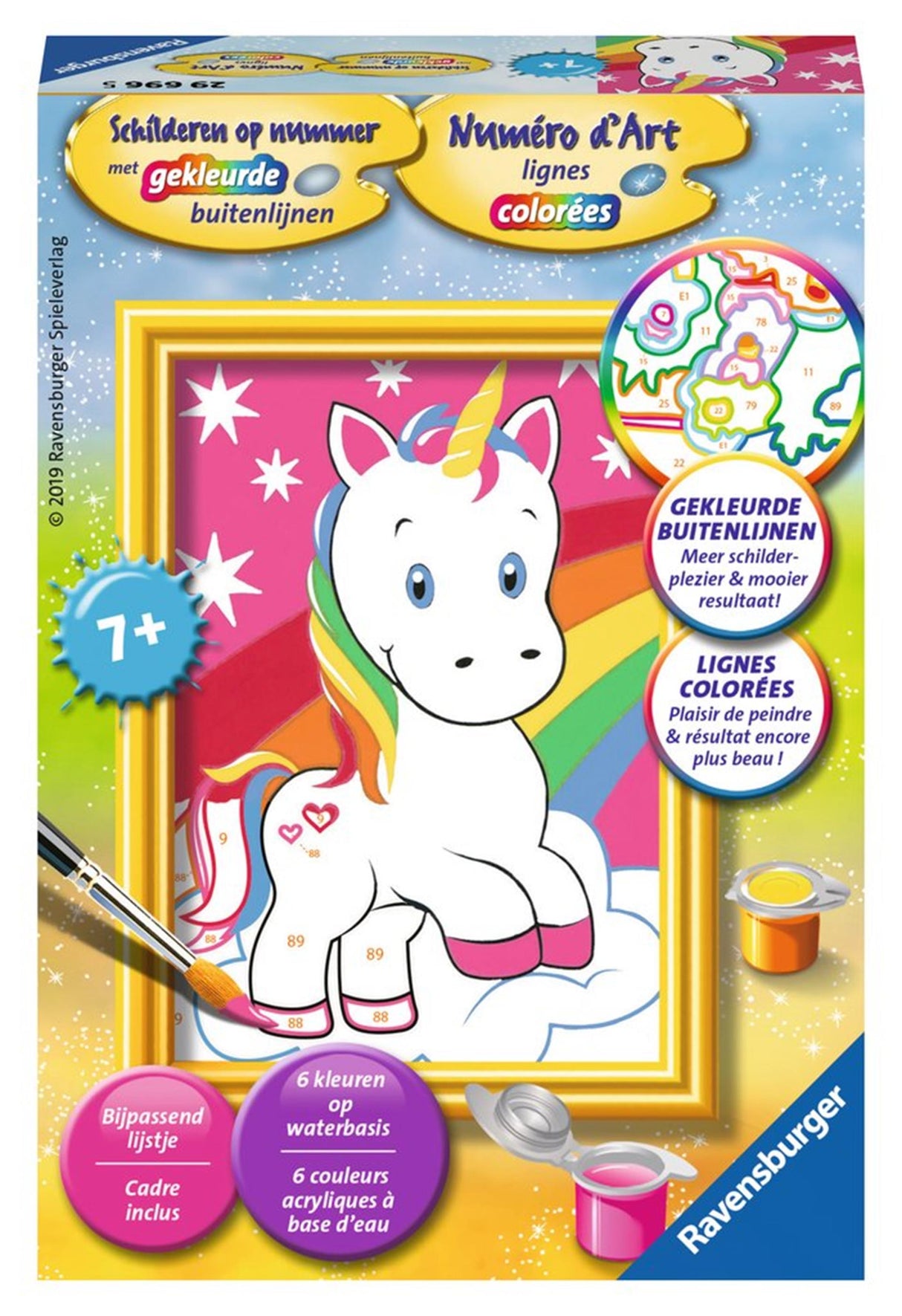 Ravensburger paint by number cute unicorn - hobby package