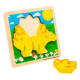 Bigjigs wooden shape puzzle stegosaurus - 4 pcs.