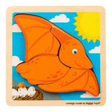 Bigjigs wooden pterodactyl shape puzzle - 4 pcs.