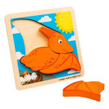 Bigjigs wooden pterodactyl shape puzzle - 4 pcs.
