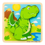 Bigjigs wooden shape puzzle t-rex - 4 pcs.