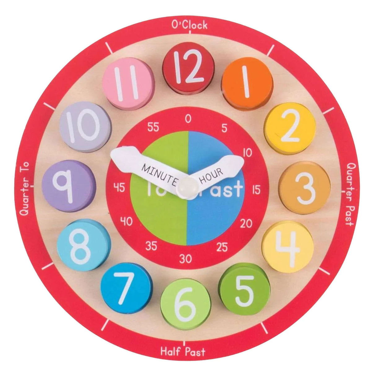 Bigjigs wooden learning clock