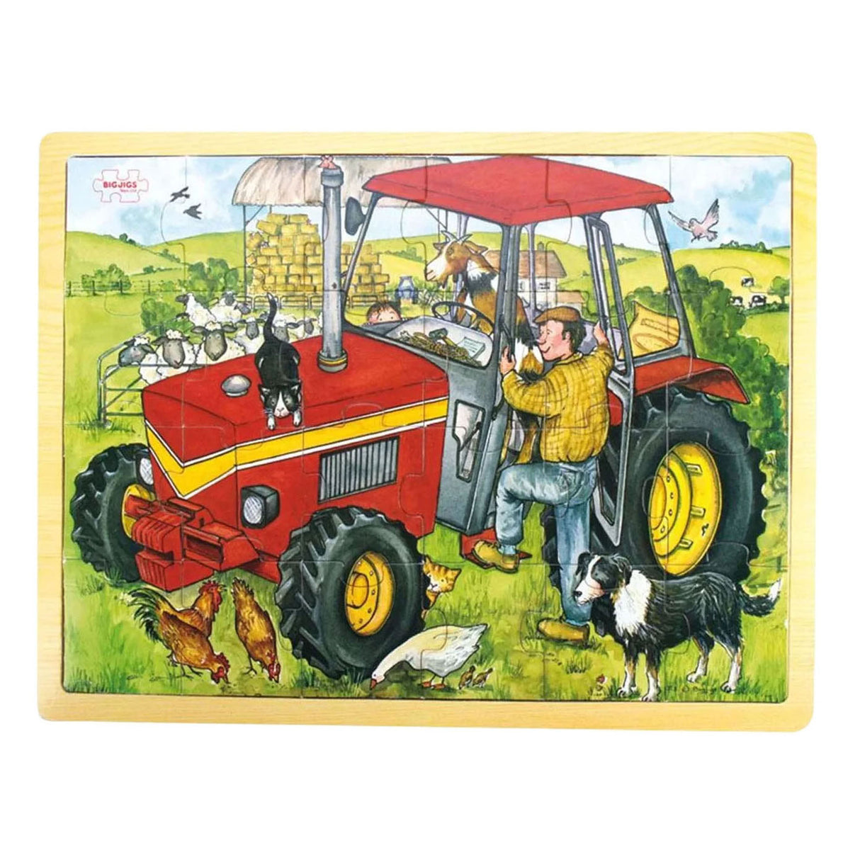 Bigjigs Wooden Tractor Jigsaw Puzzle - 20 pcs.