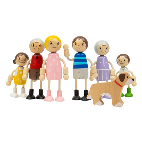 Bigjigs Wooden Dollhouse Family - 7-piece