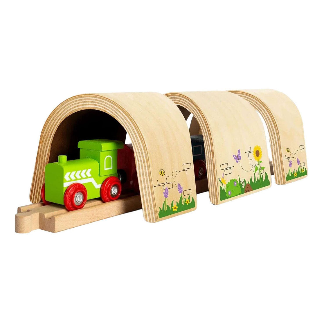 Bigjigs Wooden Train Tunnel - 3-piece