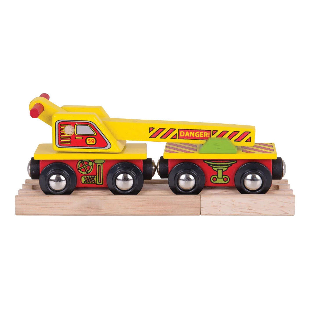 Bigjigs Wooden Crane Wagon - 4pc.