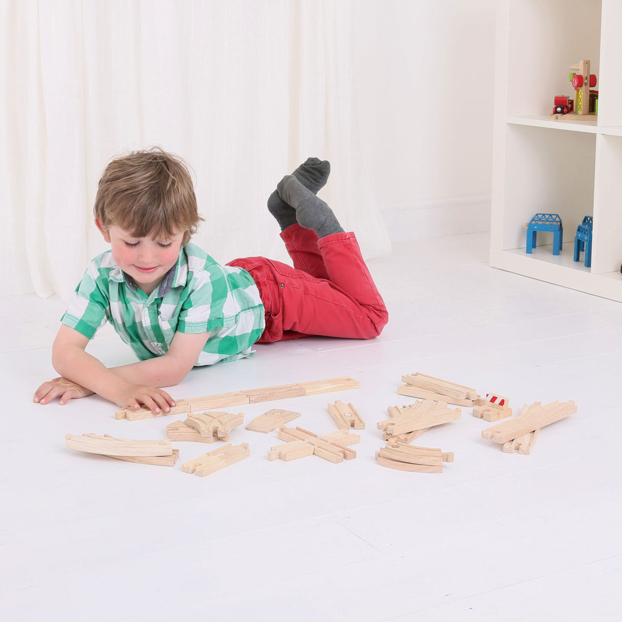 Bigjigs wooden rails expansion set, 25dlg.