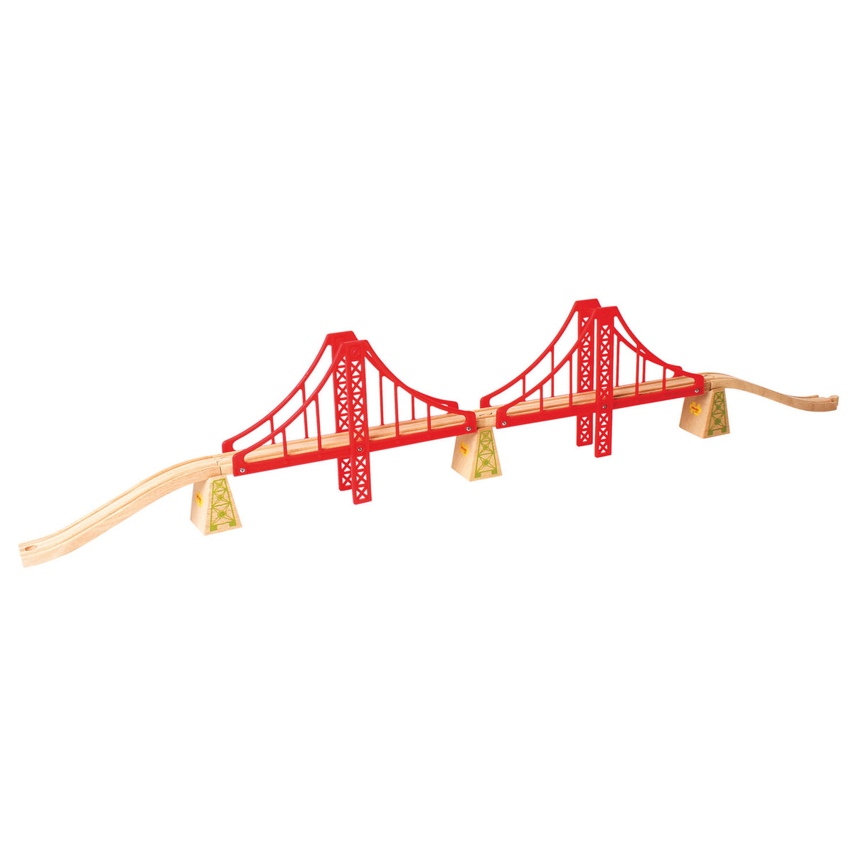 Bigjigs Wood Rails Double Suspension Bridge, 7dlg.