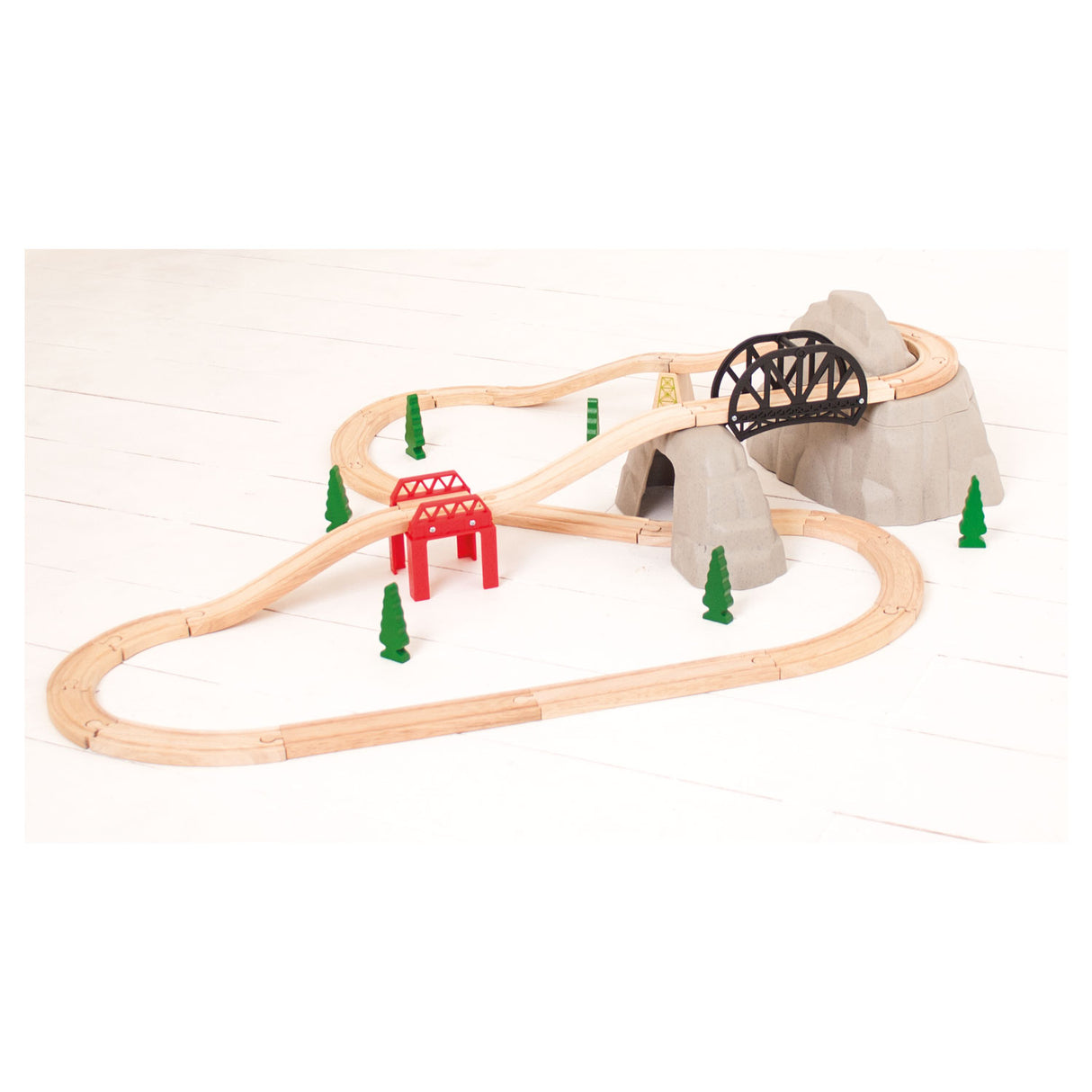 Bigjigs Wooden Rails Rocky Mountain Expansion Set, 12dlg.