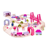 Bigjigs Wooden Train Set City Pink