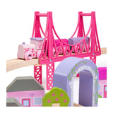 Bigjigs en bois ensemble de train en rose