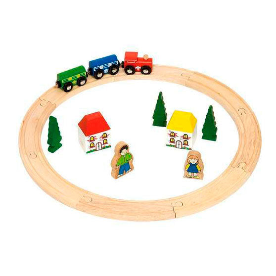 Bigjigs Wood Train Set Junior, 20dlg.