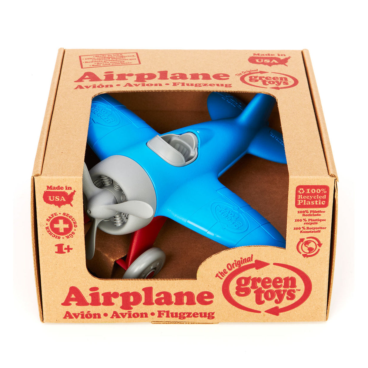 Gröna leksaker flygplan - blå