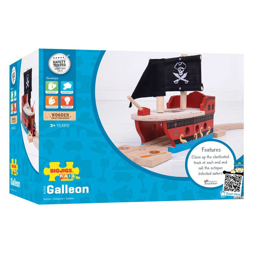 Bigjigs Holzschiene Piratenschiff