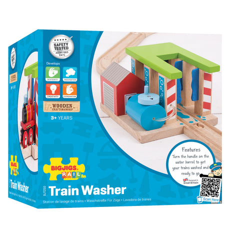 Bigjigs Houten Rails car wash for trains