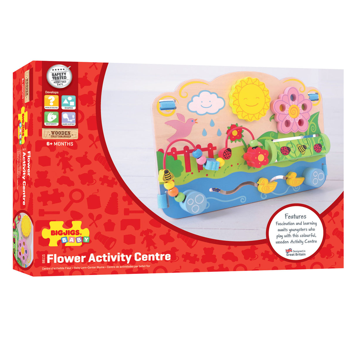 Bigjigs Wooden Activity Board Flower