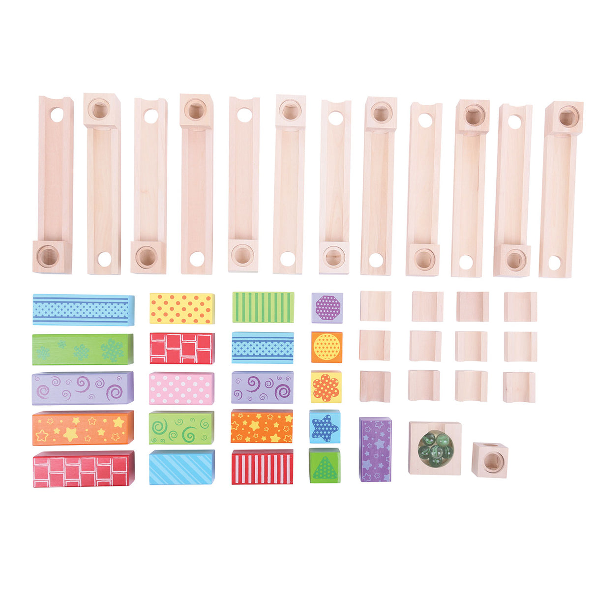 Bigjigs Wooden Marble Track, 53DLG.