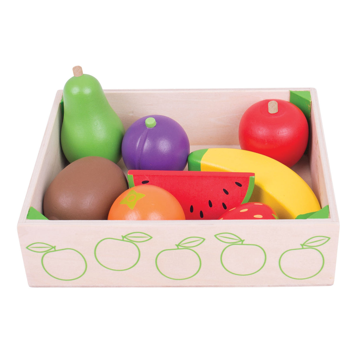 Bigjigs Boîte en bois avec fruit, 9dlg.