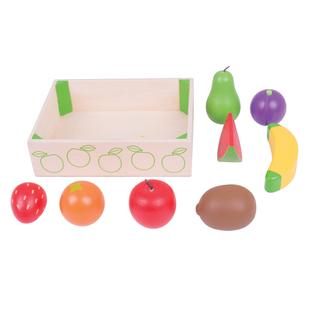 Bigjigs Boîte en bois avec fruit, 9dlg.