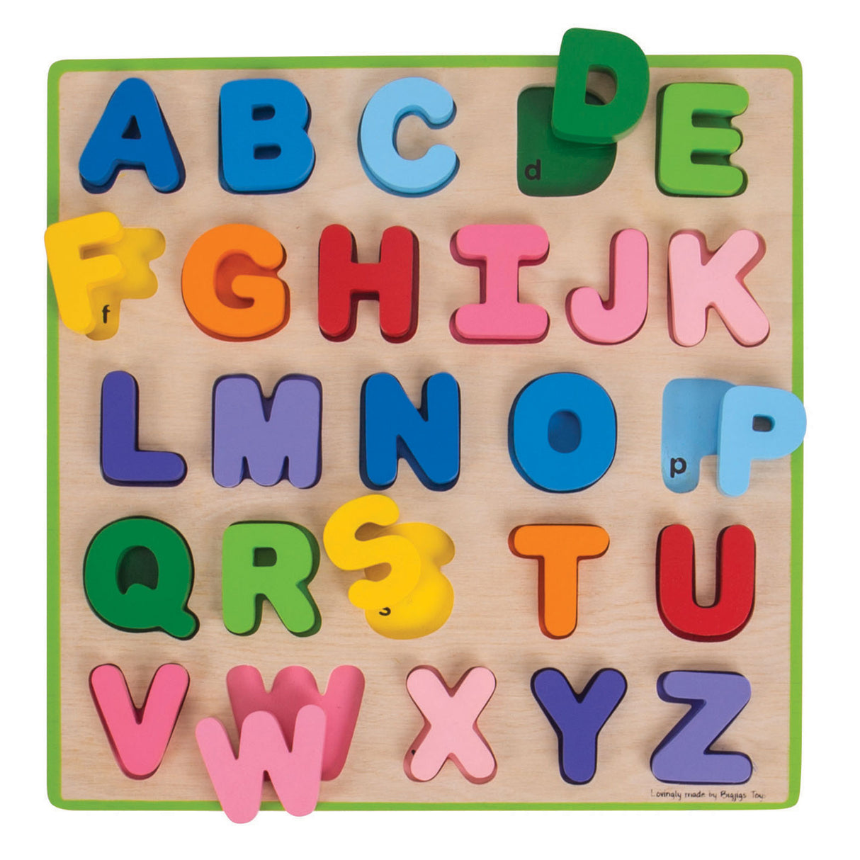 Bigjigs Puzzle d'alphabet en bois, 26e.