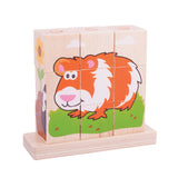 Bigjigs Wooden Block Puzzle Pets, 10st.