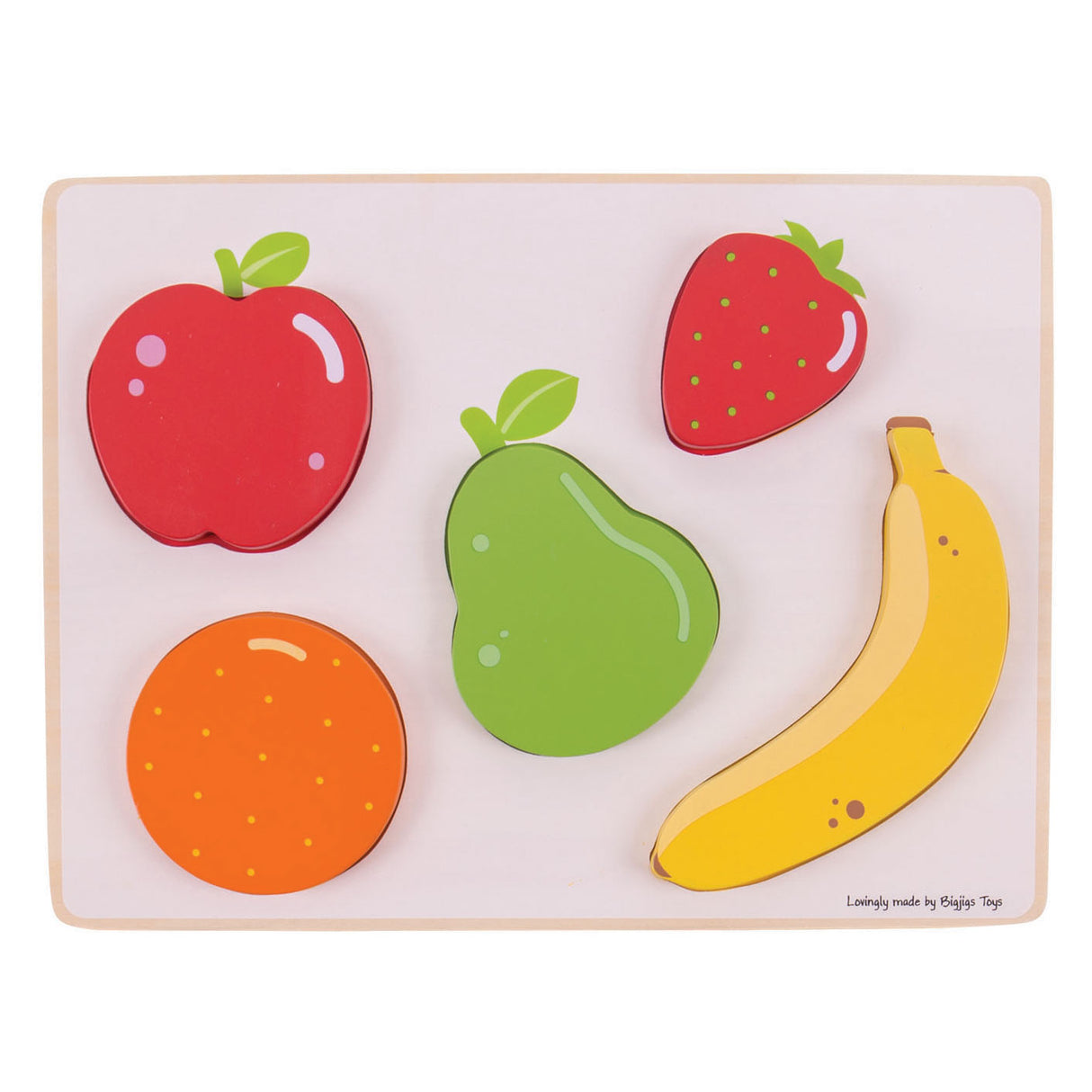 Bigjigs Fruit de puzzle en bois, 5dlg.