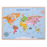 Bigjigs Wooden Map Map Puzzle, 35DLG.