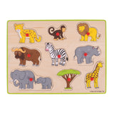 BigJigs Wooden Nick Puzzle Safari, 9dlg.