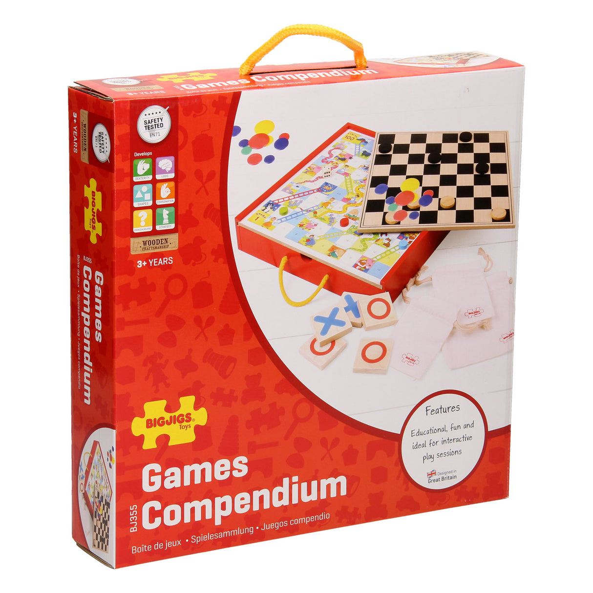 Bigjigs Wood Board Games, 4in1