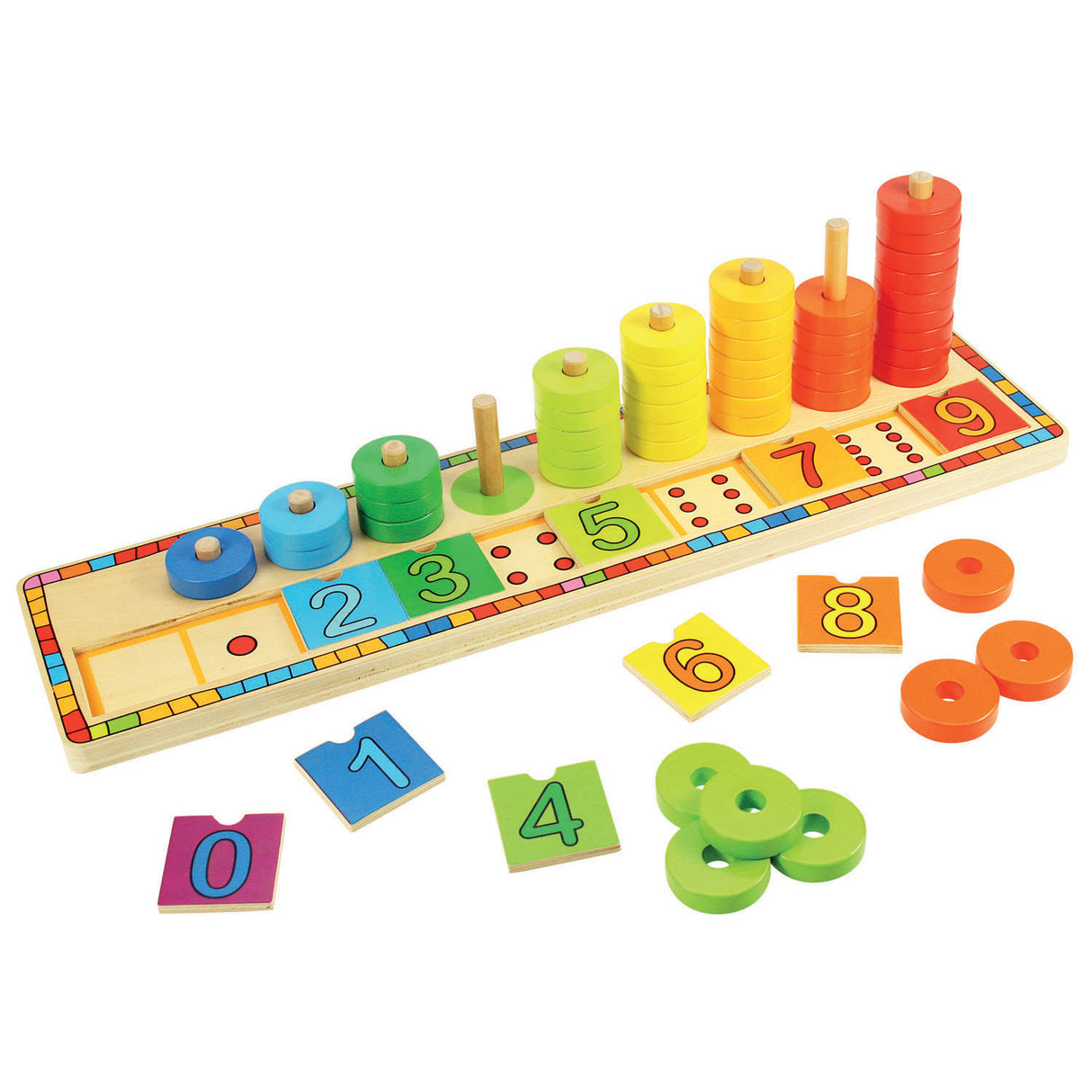 Bigjigs wooden learning play count, 55dlg.