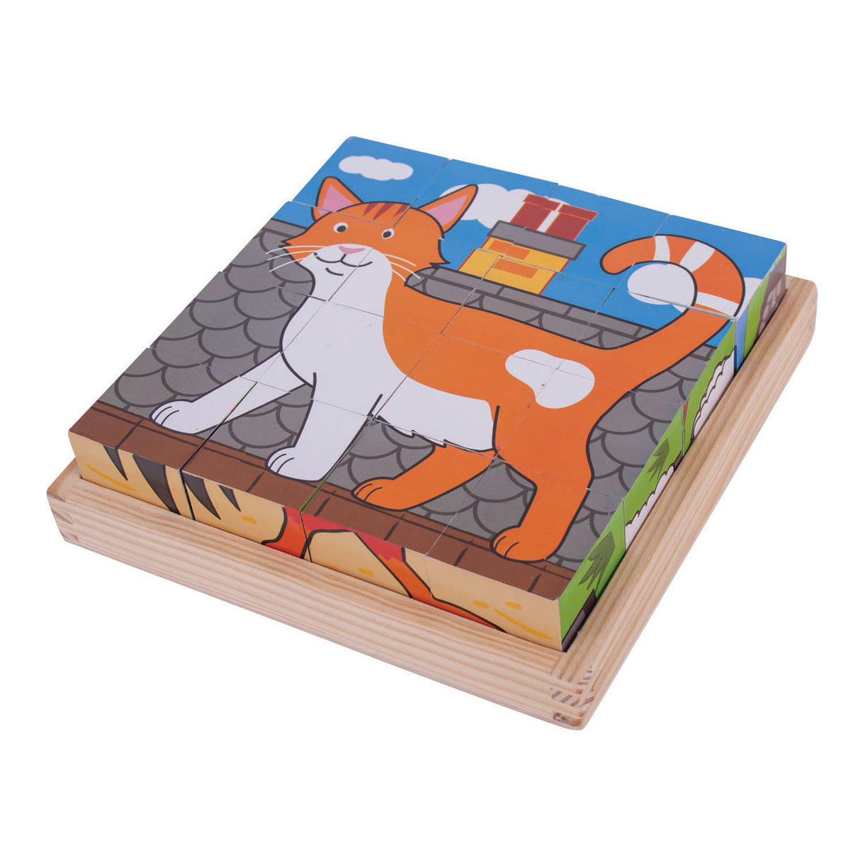 Bigjigs Wooden Block puzzle Farm animals