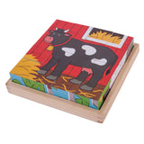 Bigjigs Wooden Block puzzle Farm animals