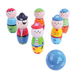 BigJigs Wooden Bowling Set Pirates, 7dlg.