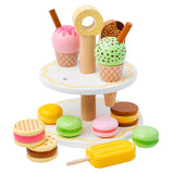 Bigjigs wooden etagère with sweet snacks