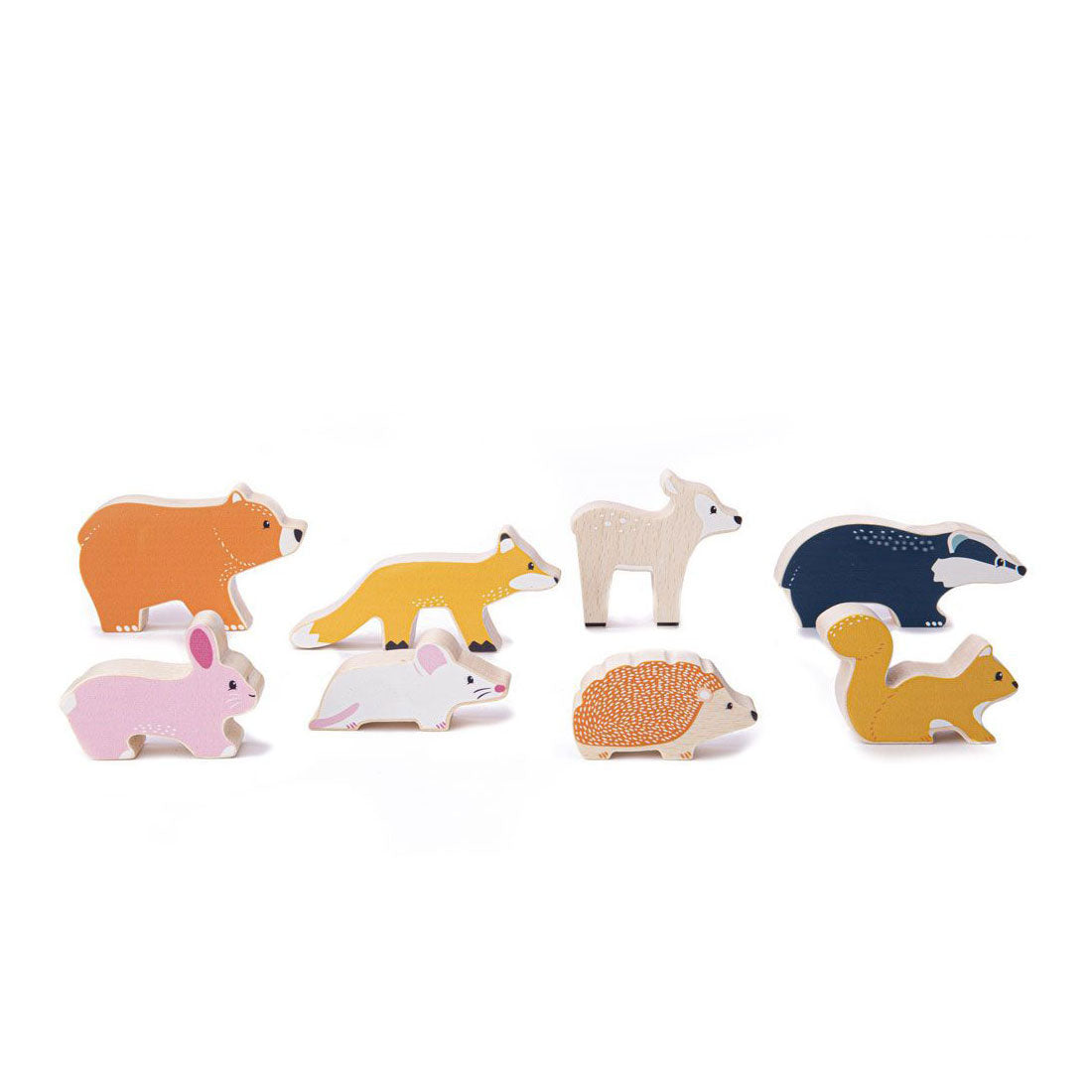 Bigjigs wooden play figures forest animals, 8dlg.