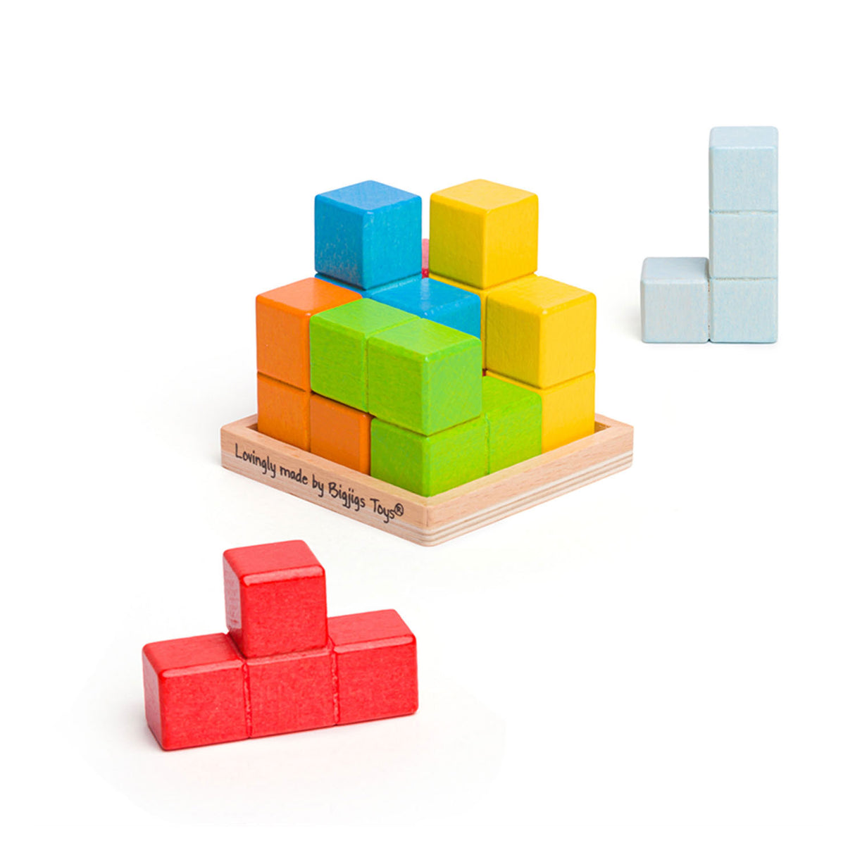 Bigjigs Houten Lock-a-Cube Kubuspuzzel