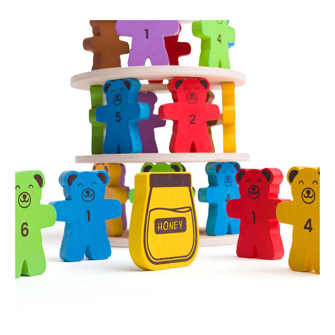 Bigjigs Game de apilamiento de madera Teddy Bears.