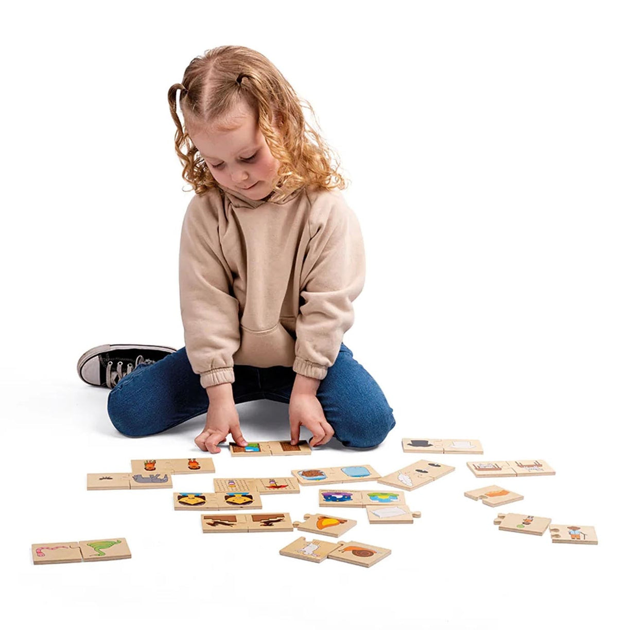 Bigjigs wooden jigsaw puzzle opposites, 32 pcs.