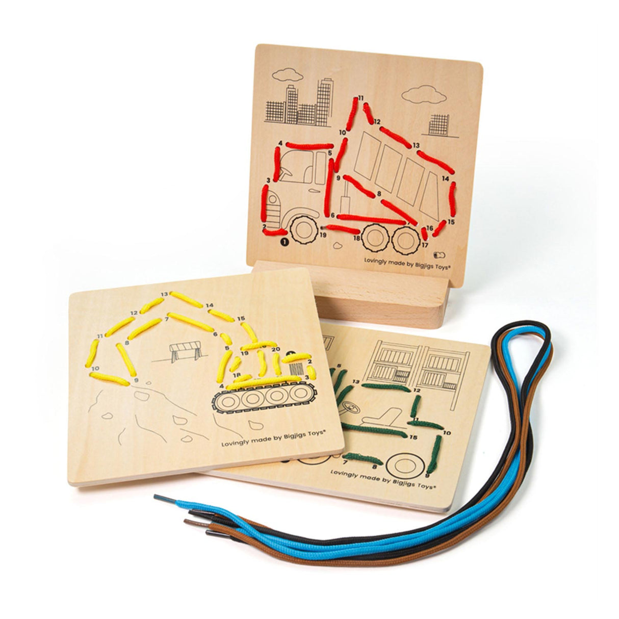 Bigjigs Wooden Road Puzzle At Number Construction, 8dlg.