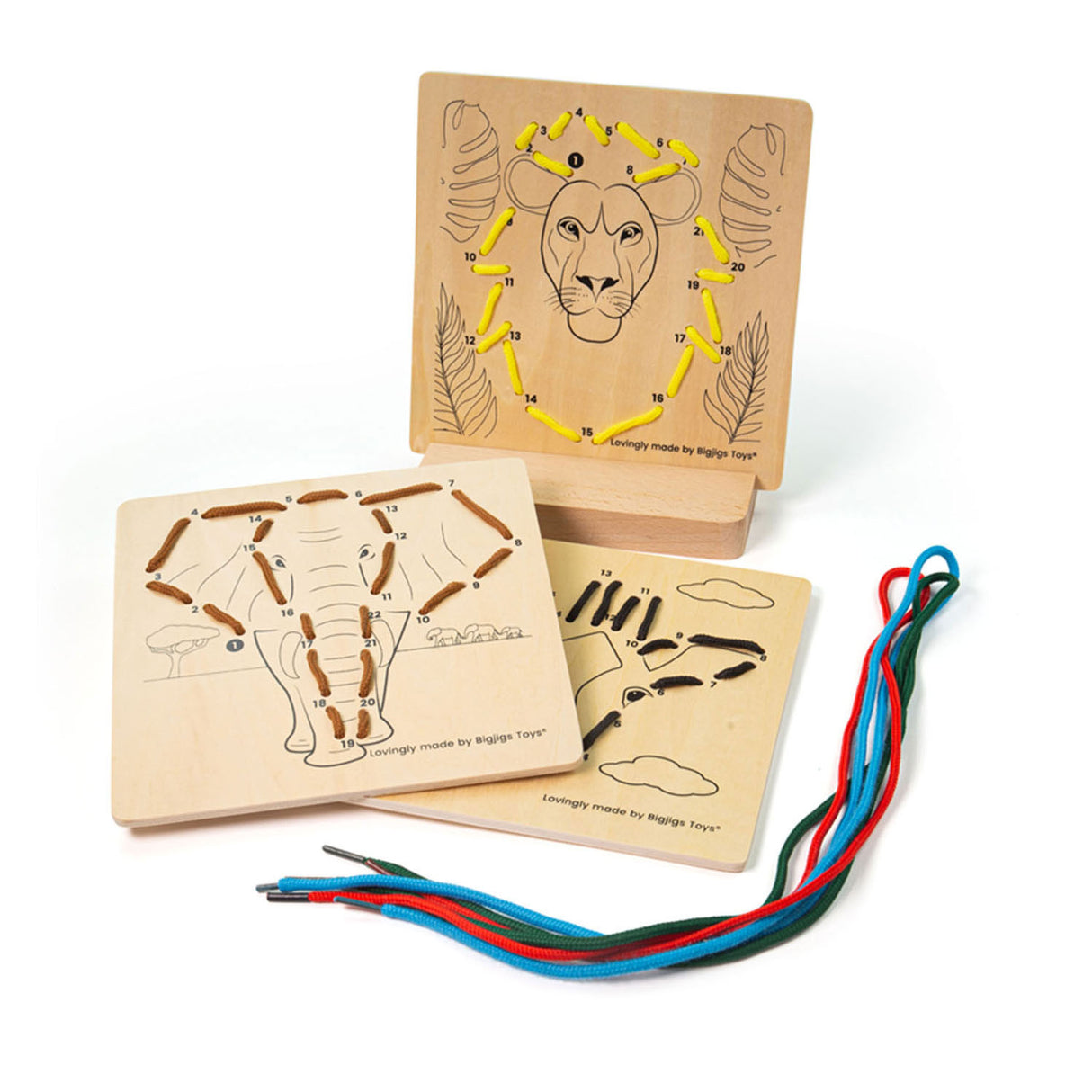 Bigjigs Wooden Road Puzzle a numero Jungle, 8dlg.