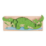 Bigjigs Wooden Tel Puzzle Crocodile, 10st.