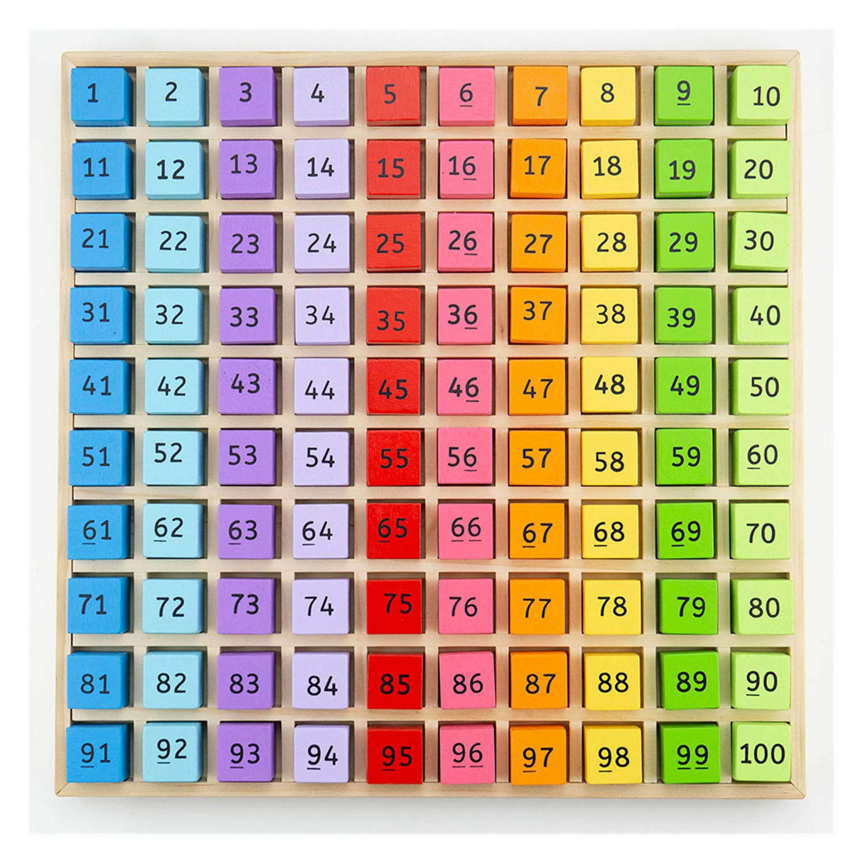 Bigjigs Blocks Number Blocks in una scheda di compartimento, 100dlg.