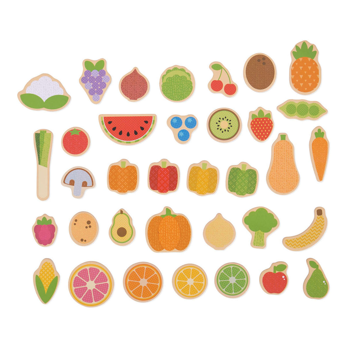 Bigjigs Wooden Magnets Fruit and Vegetables, 35st.