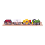 Bigjigs wooden train construction with load