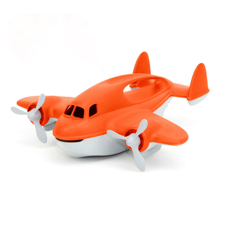 Grünes Spielzeug, Spielzeug, Spielzeug-Feuerlöschflugzeug, orange – grünes Spielzeug