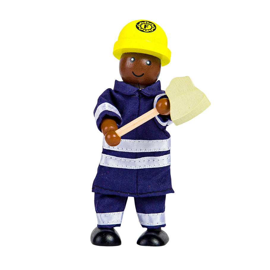 Tidlo Houten Dollhouse Dolls Firefighters, 4st.