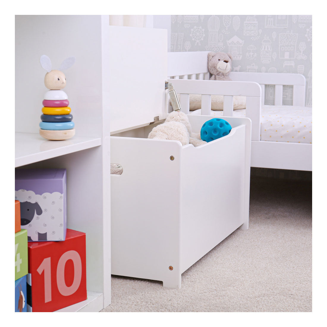 Tidlo wooden toy box white