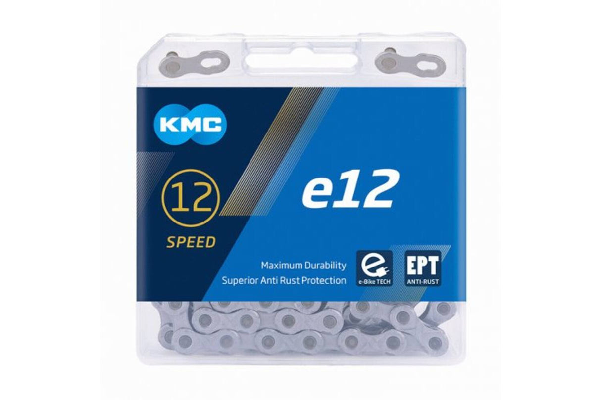 KMC E12 EPT Catena di biciclette 130 Link d'argento