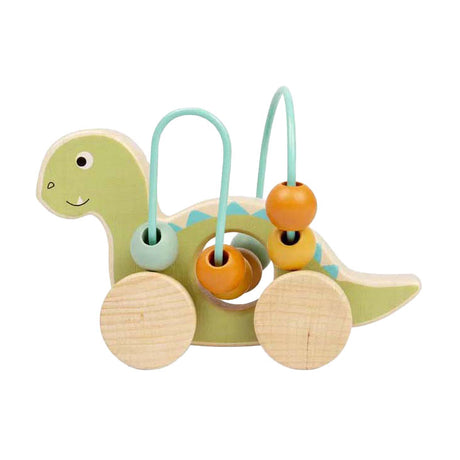 Bigjigs Holz Push Figur Diplodocus mat Perlenrahmen