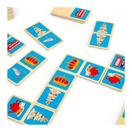 Bigjigs lesena igra domino London, 28 kosov.